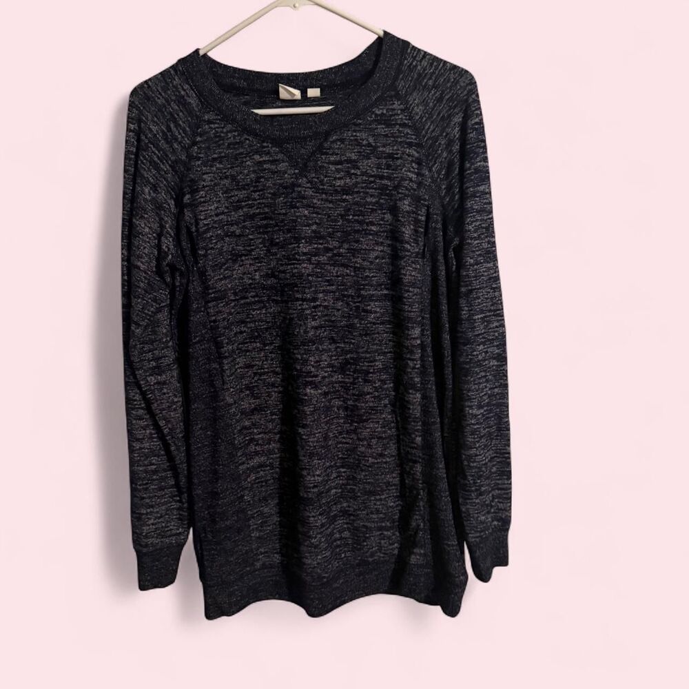 GAP sweater womens S blue nursing maternity zip access space dye knit casual
